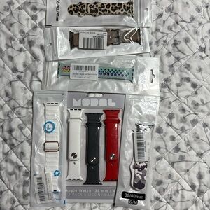 Apple Watch Silicone Bands - Black, White, Red and others  set/8